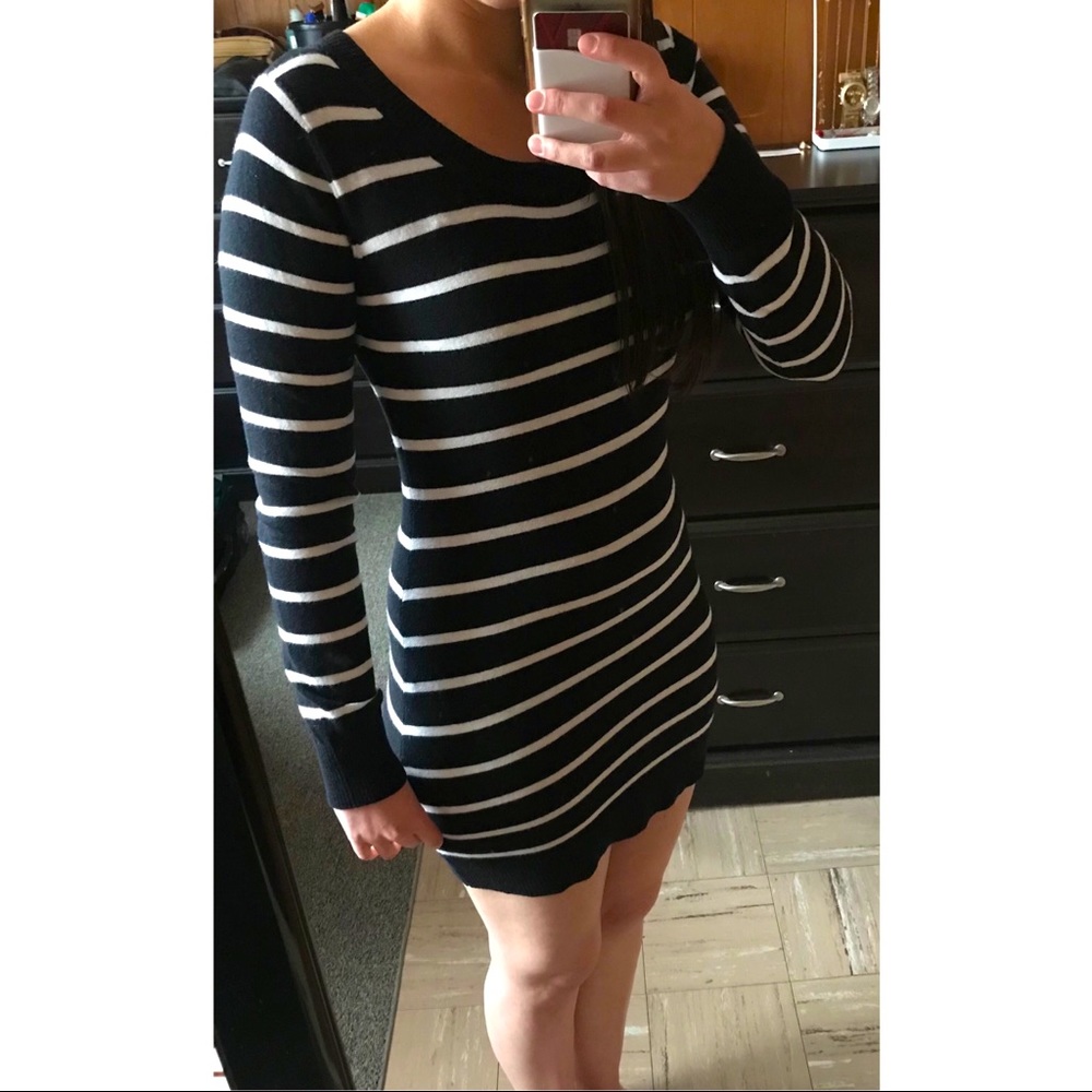 Black and White Garage Sweater Dress